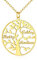 Custom4U Bijoux Famille Collier Arbre de Vie 3 Prénoms Enfant Personnalisé Plaqué Or Pendentif Trois Noms d'arbre Généalogique