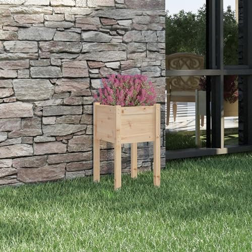 LAPOOH Jardinière d'extérieur 40x40x70 cm Bois de pin Massif,Jardiniere sur Pieds,Jardiniere Terrasse