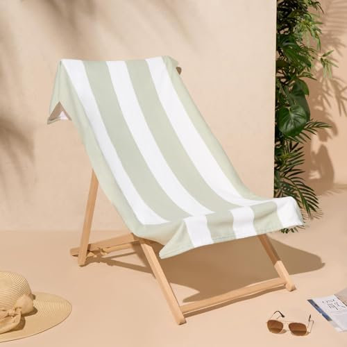 DREAMSCENE Schwimmhandtuch Stripe grün, Erwachsene, Strandhandtuch mikrofaser, Herren, superweiches, schnell trocknendes Mikrofaser Handtuch, Sommer, Strand, Urlaub 71 cm x 152 cm