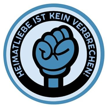 Blau Heimatliebe ist kein Verbrechen Aufkleber 24 cm
