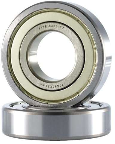 XiKe 2 Stück 6308 ZZ Kugellager 40x90x23mm Chromstahl und Doppelte Metalldichtung 6308Z Rillenkugellager mit Dichtungen