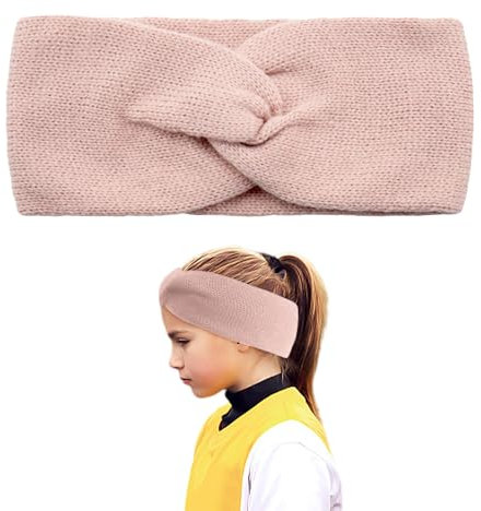 1 Stück Rosa Mädchen-Stirnband, Gestricktes Stirnband Für Kinder, Atmungsaktives, Rutschfestes Stirnband, Einfarbiges Sport-Stirnband, Geeignet Zum Tanzen, Laufen Und Radfahren
