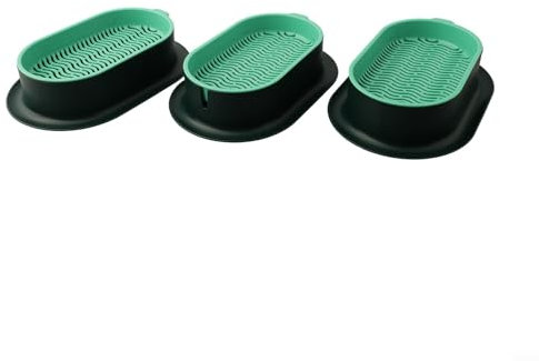 Oniissy 3Pcs Cat Grass Plant, Soilless Cat Grass Growing Box Cat Grass no shoot Included Catnip Planting Box Plastic Convenient Cat Grass Case Plant Holder(Dark green + grass green)