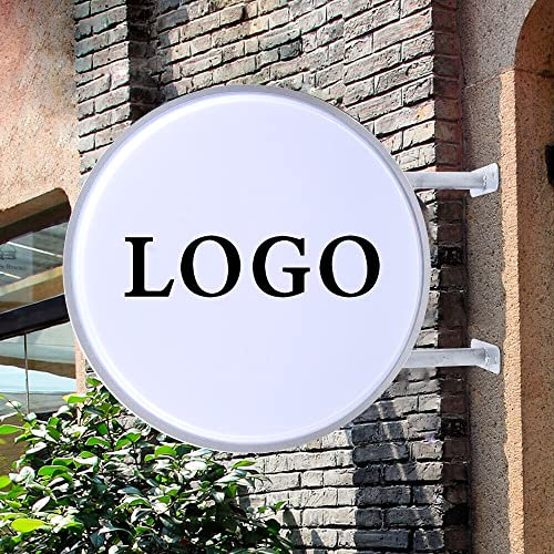 Loobiiny Panneau publicitaire extérieur à LED de 20 pouces LED double face étanche rond double face publicité lumineuse panneau de nez panneau lumineux