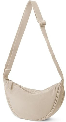 AiNinXun Borsa Mezzaluna Donna Uomo Marsupio Tracolla a Spalla Tela Piccola Borsellino Travel Sling Crossbody Bag Nylon Hobo Per Viaggio Lavoro