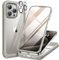 Miracase 360 Grad für iPhone 15 Pro Hülle mit Eingebaut Glas Schutzfolie und Kameraschutz, Stoßfest Komplettschutz Handyhülle für iPhone 15 Pro Zubehör Schutzhüllen, Titan