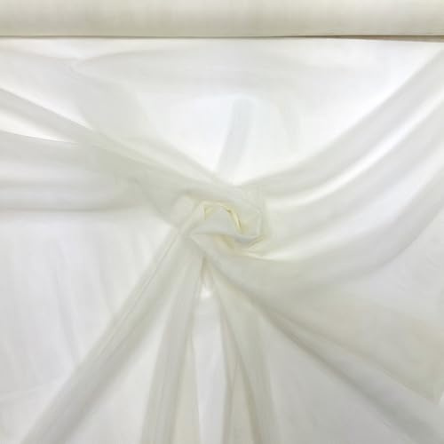 MAGAM-Stoffe Jasmin weicher Tüllstoff für Bekleidung Deko Soft Tüll Meterware (02. Natur)
