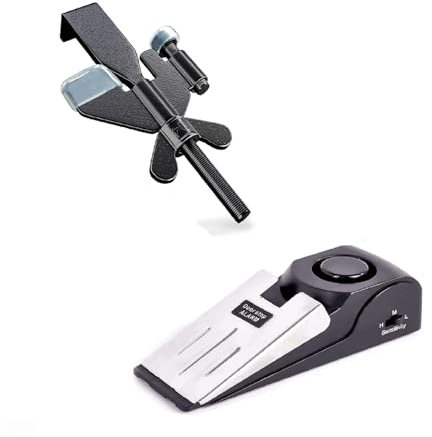 1 Pack Door Stop Alarm with Adjustable Portable Door Lock 120 dB Travel Door Stopper Door Wedge Alarm with 3 Levels Sensitivity for Hotel, Home, Apartment