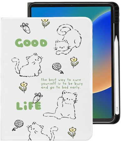Cute Kawaii Kitten - Funda para iPad de 10.9 pulgadas de 10.9 pulgadas 2022 con soporte para lápices, apagado y encendido automático y múltiples ángulos de visión, cubierta trasera de TPU suave de