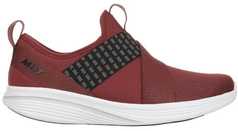 MBT JIN Zapatillas de Deporte para Mujer sin Cordones. Deportivas Caminar Anatómicas y Cómodas. Calzado Fisiológico Confort y Estabilidad con Suela Curva. Sneakers Modernas. Color Rojo