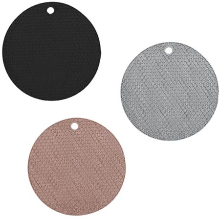 Hitzebeständige Gummi Tischsets-3er Set,Rutschfeste Silikon Untersetzer für heiße Töpfe und Pfannen,Langlebig & Pflegeleicht,Ideal für Küche & Essbereich,Perfekter Hitzebeständige Tischschutz(3 Farbe)