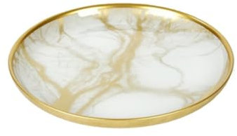 Lambert Achat Teller Elfenbein/Gold D 21 cm H 2 cm