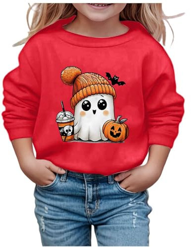 Halloween-Kostüm Kinder Pullover Damen Halloween Luftig Blusentops Klassische Jumper Grosse Grössen Hoodie Mode Sweatshirt Für Damen Freizeit Blusen Weich Tunic Crewneck Shirts Übergrösse