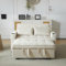 Moimhear Klappbares Schlafsofa, Multifunktionssofa mit Schlaffunktion, Schlafsofa mit Getränkehalter und Kissen, geeignet für Wohnzimmer, Schlafzimmer (Beige)