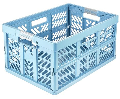 keeeper ben Stabile Profi-Klappbox mit Soft-Touch Griffen, 54 x 37 x 28 cm, 45 l, Eco Line, Blau (Eco Sky Blue)