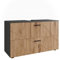 Vicco Mobiletto per lavabo Irma, Antracite/quercia dorata, 100.1 x 60.6 cm con 2 cassetti