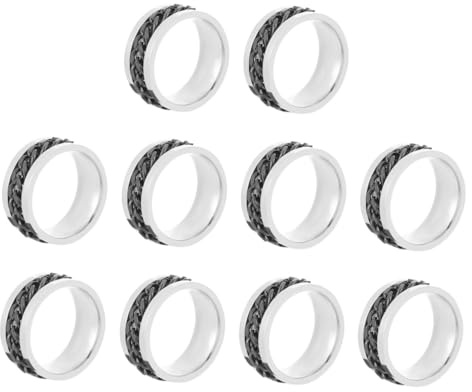 KOMBIUDA 10pièces Bague Acier Titane Rotative Pour Homme Style Élégant Avec Décapsuleur Décoratif