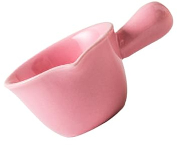 CIYODO Mini Pentola in Ceramica con Manico per Latte e Porridge Resistente Alte Temperature Adatta Forno a Gas Tradizionale e Microonde Colore Rosa