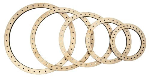 RCGOFOLLOW Runder Rahmen aus Holz, Webstühle, schöne handgefertigte Decken und Socken, Webstuhl Set aus Holz, DIY Stirnbänder, runder Rahmen, DIY Stricken
