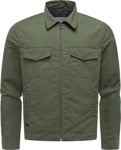 Ragwear Herren leichte wasserabweisende Übergangsjacke kurze Jacke mit Brusttaschen, Hemdkragen und verstellbarem Saum und Ärmelenden Dyphner YOUMODO S-4XL