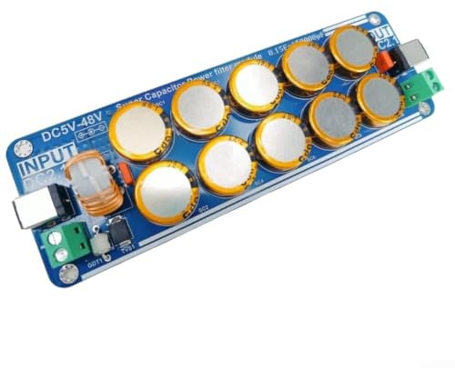 Scheda filtro di alimentazione ad alta capacità 150000uF da 5 V a 48 V DC Morsettiera di uscita di ingresso per auto per soppressione emi e conducibilità stabile in elettronica, 15 x 10 x 4 cm