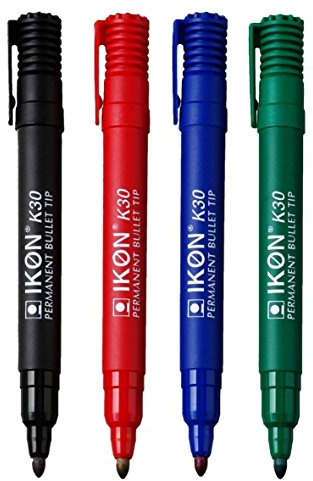 Hainenko Value Bullet Tip Permanent Marker - Assorted Colour (Pack of 4)