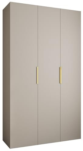 ABIKSMEBLE COMO 4 Armoire à 3 Portes - Garde-Robe de Rangement pour Chambre à Coucher, d'Ado et d'Enfant - 245,5x140x50cm - Cachemire, Or
