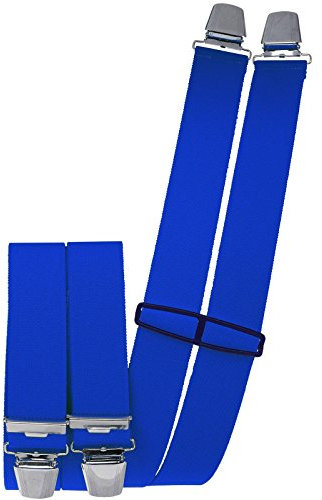 Harrys-Collection Herren Hosenträger 4 Extra Starken Clips uni, Farben:royalblau