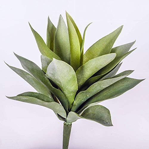 artplants.de Deko Agave, 20 Blätter, grün, auf Steckstab, 27cm - Künstliche Sukkulente - Kunstpflanze