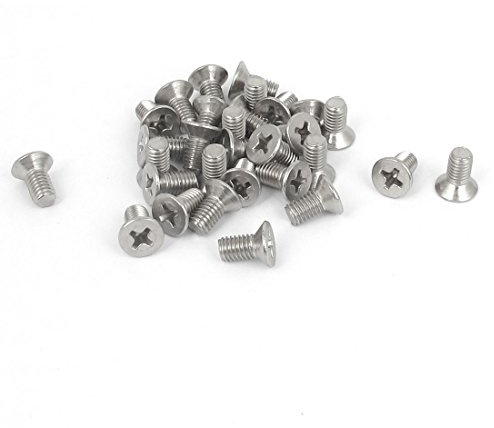 Sourcingmap M5 x 10mm Phillips Flat Head Countersunk Bolts Machine Screws 30pcs