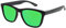 X-CRUZE 9-013 Nerd Sonnenbrillen polarisiert Style Stil Retro Vintage Retro Unisex Herren Damen Männer Frauen Brille - schwarz matt/grün verspiegelt