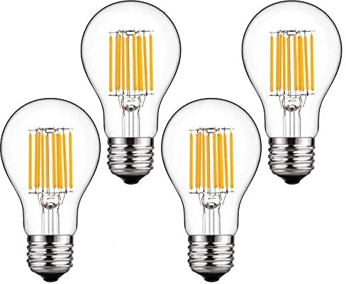 Bonlux 4-Pack 10W E27 LED Classic Filament Bulb Natural White 4000K GLS A60 Screw ES LED Vintage Edison Bulb 120W Replacement (Non-dimmable)