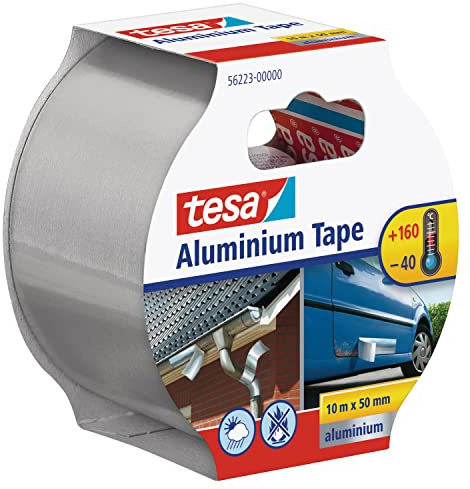 tesa Aluminiumband, selbstklebend, 10m x 50mm, Silber (5 Rollen)
