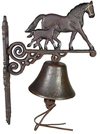 Horse/Mare & Foal Bell Farm Cast Iron Sign Plaque Door Wall Stable House Porch