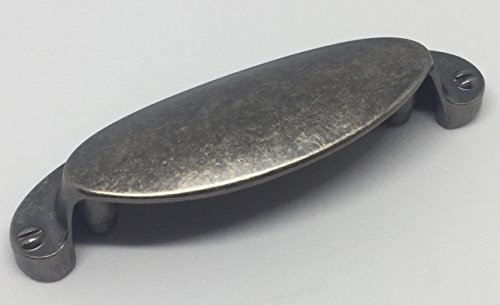 Abrafix 64mm 'Hanson' Pewter Finish Cupboard/Wardrobe/Kitchen Door Cup Pull Handle