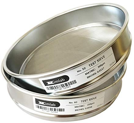 KimLab Economy Test Sieve #50 / 300μm Mesh Size,304 Stainless Steel Wire Cloth, 8 Diameter