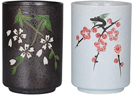 Sunddo Japanese Tea Cups Ceramic Teacup Mug Set of 2 10oz/300mL