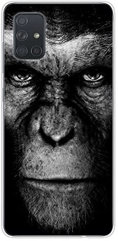 1001 coques Schutzhülle aus Silikon, bedruckt, kompatibel mit Samsung Galaxy A51, Affe