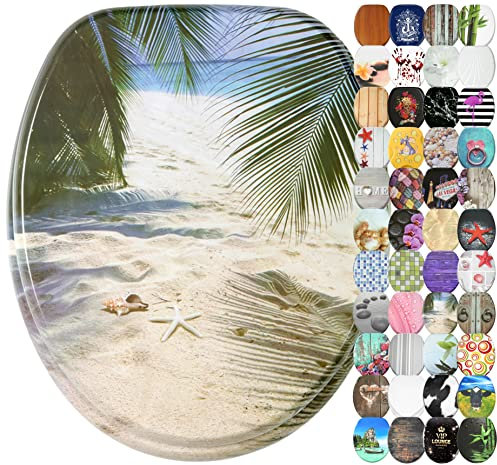 Sanilo Abattant WC frein de chute soft close - Grande sélection - Finition de haute qualité - Fixation facile (Plage)