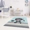 carpet city Spielteppich Flachflor 120 x 170 cm Löwen Motiv Mint Grau Teppich Kinderzimmer