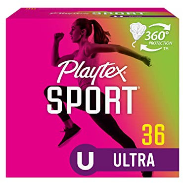 Playtex Sport Tampons Ultra-Saugfähigkeit, parfümfrei - 36ct | Ultra-Tampons für Frauen, Feminine Pflege, Playtex Tampon mit 360 Auslaufschutz