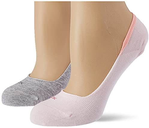 Calvin Klein Footie Chaussettes, Rose, 39/42 (Lot de 2) Femme