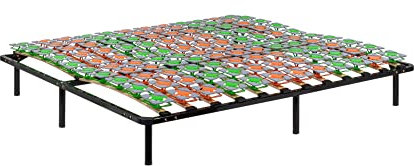 i-flair Metallbett Tellerlattenrost 160x200 cm auf Füßen, Gästebett Ergo IF57 mit Tellerfedern und Stauraum - für alle Matratzen und Betten geeignet