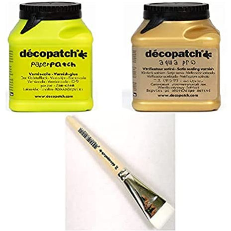 Decopatch Un pot de Vernis colle PaperPatch pot de Vernis vitrificateur aquapro pinceau en nylon