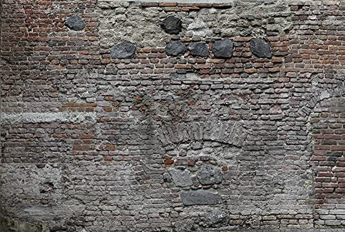 A.S. Création Fototapete Steinoptik Grau | Natur Braun Ziegel 4.00 m x 2.67 m Grau Braun