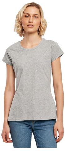 Build Your Brand Damen T-Shirt Basic Tee, Kurzarm Frauen T-Shirt mit Rundhalsausschnitt aus Baumwolle, in vielen Farben erhältlich, Größen XS-5XL