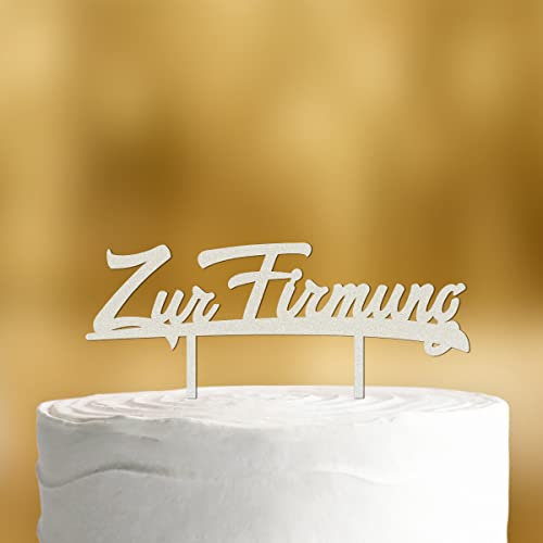 Cake Topper Zur Firmung [in Schreibschrift] - Acryl satiniert - für die Firmungstorte - Tortenaufleger Firmung Tortenaufleger Jugendweihe deko Tortendeko Firmungsdeko Jugendweihe Mädchen