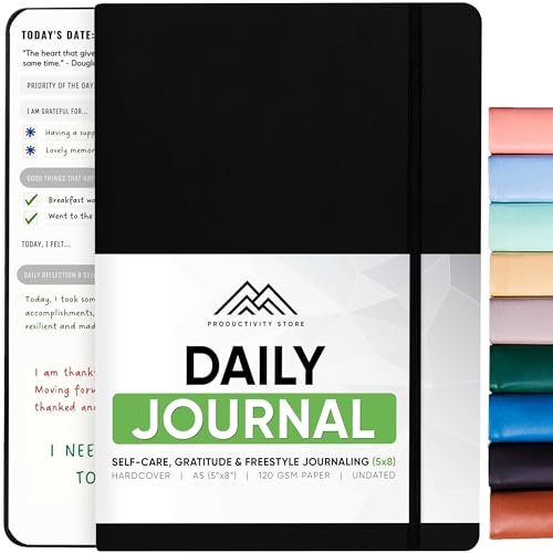 Tagebuch für Achtsamkeit und Produktivität – inspirierende Tagebücher zum Schreiben, Schreiben von Prompt Journal & geführtes Tagebuch Geschenke für Männer & Frauen – Hardcover Tagebuch Notizbuch