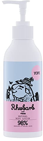 YOPE Natural Body Lotion | Rhubarb Extract and Rose | Tsubaku and Organ Oil | Murmuru Butter | Macademia Oil | Dry Skin | Mositursing | 98% Natural ingredients | Rhubarb and Rose 300ml