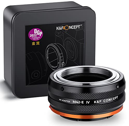 K&F Concept Lens Mount Adapter M42-NEX IV Manueller Fokus Kompatibel mit M42 Objektiv und Sony E Mount Kameragehäuse.